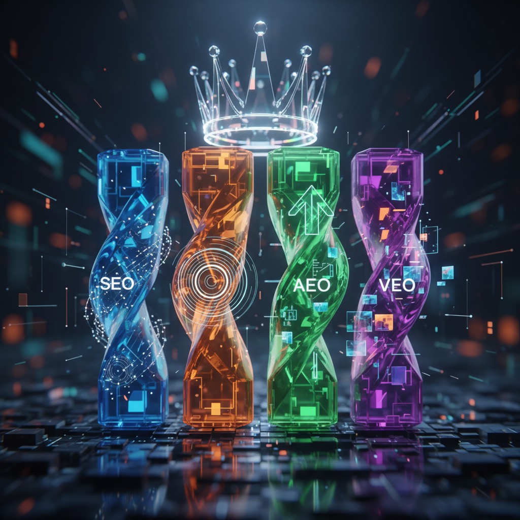 SEO, GEO, AEO, VEO: The Four-Pillar Marketing Framework